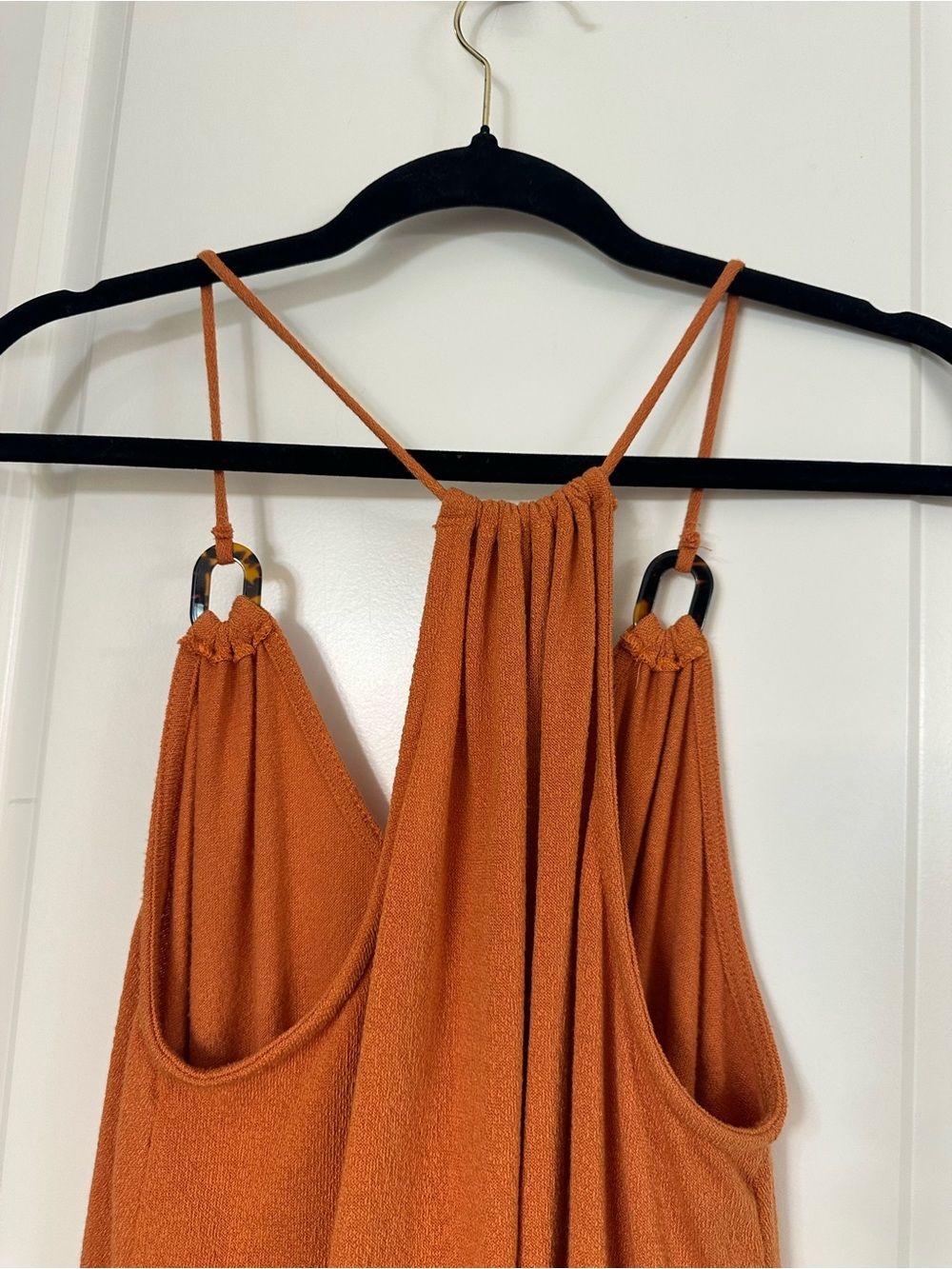Blu Pepper Orange Knot Front Tank Top with Tortoise Accent Rings - Picture 7 of 11